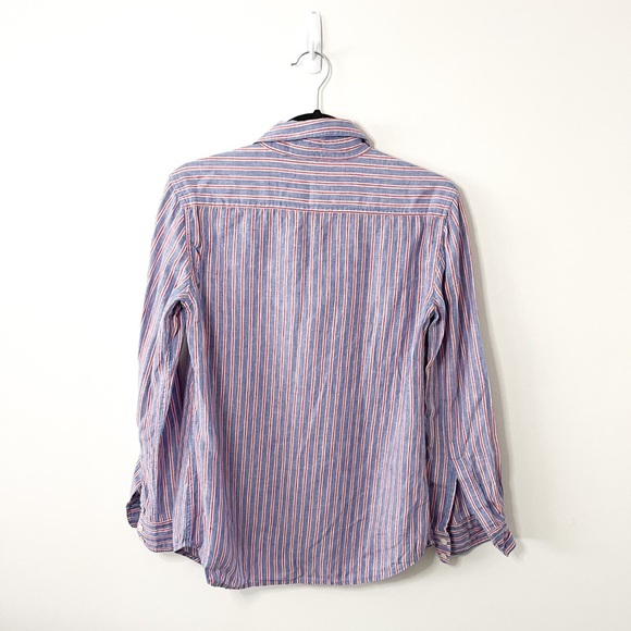 Tommy Bahama Cabana Blue & Red Striped 100% Linen Button Down Shirt Size XS - Picture 6 of 9
